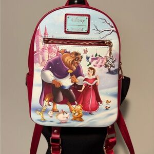 Loungefly Disney Beauty and the Beast Winter Mini Backpack